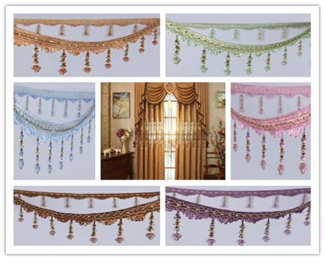 1M Curtain Sewing Trim Crystal Bead Tassel Fringe Lace Accessory Home Decor Craf