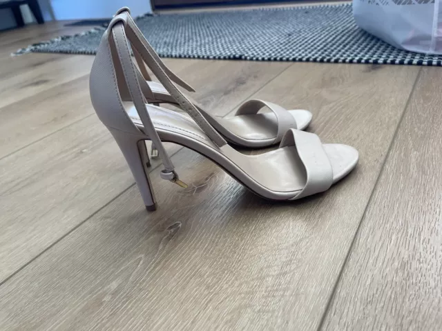 ALDO DEROLILA HIGH Ankle Strap Sandals Stiletto Heels In Bone size