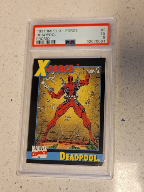 1991 DEADPOOL IMPEL Promo X-Force Card #3 PSA 5 Excellent Rookie Card ...