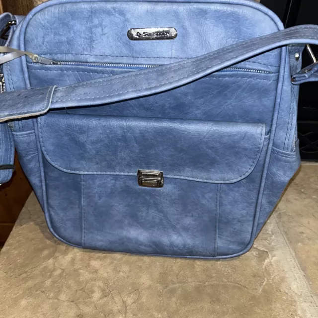 Samsonite Sonora  Shoulder Bag Blue Carry On Luggage Vintage