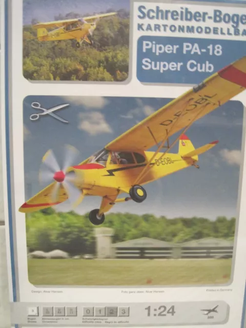 Piper PA-18 Super Cub Flugzeug Schreiber-Bogen Kartonbausatz *NEU* Bastelbogen