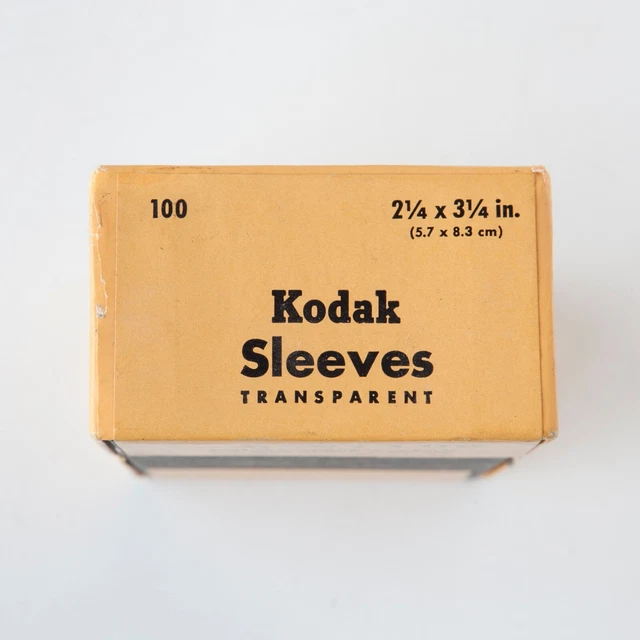 NOS 100  2 1/4 x 3 1/4" (5.7x8.3cm) Kodak Transparent Film Sleeves Sealed PACK