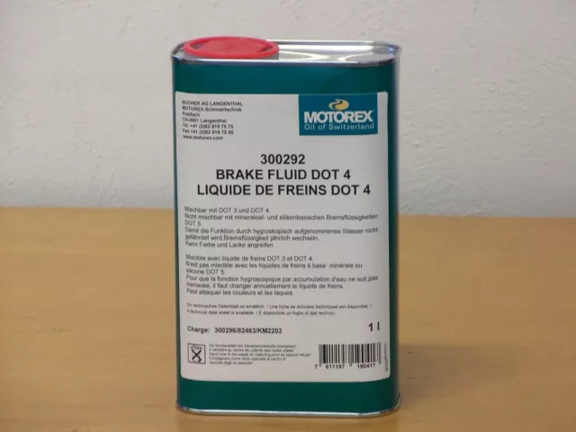 Motorex Brake Fluid DOT 4  1 Liter Bremsflüssigkeit