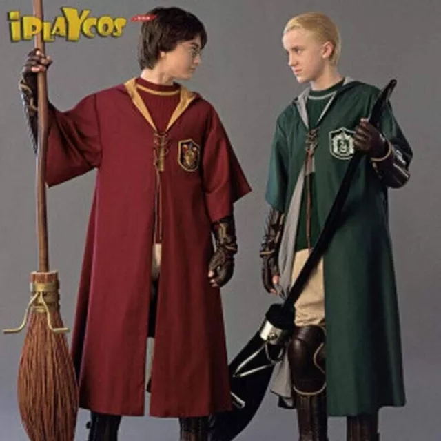 Harry Potter Adult Robe Cloak Gryffindor Slytherin Quidditch cosplay costume**