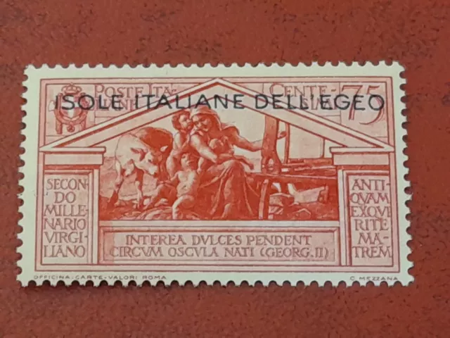 1930 Italia Regno Isole Italiane dell' Egeo Virgilio n 26 Cent. 75 da S 4 MNH CC