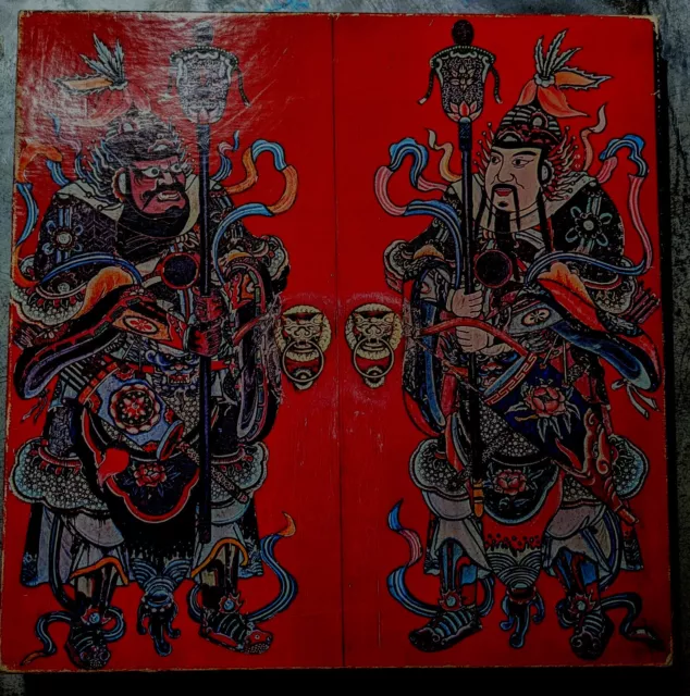 VINTAGE SPRINGBOK Jigsaw Puzzle ~ Chinese Door Guardians-complete