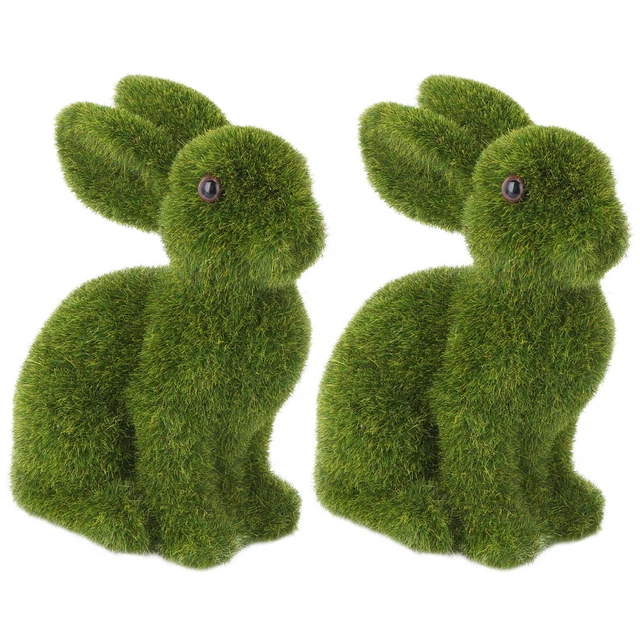 2Pcs Garden Decoration Simulation Rabbit Desktop Figurine