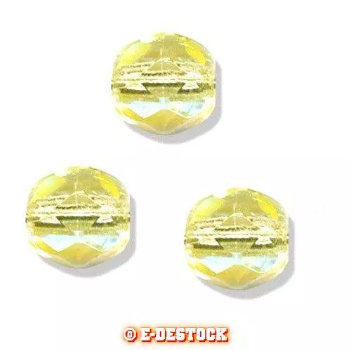 50 Perles Facettes en cristal de boheme 4mm - JONQUILLE AB JONQUIL AB