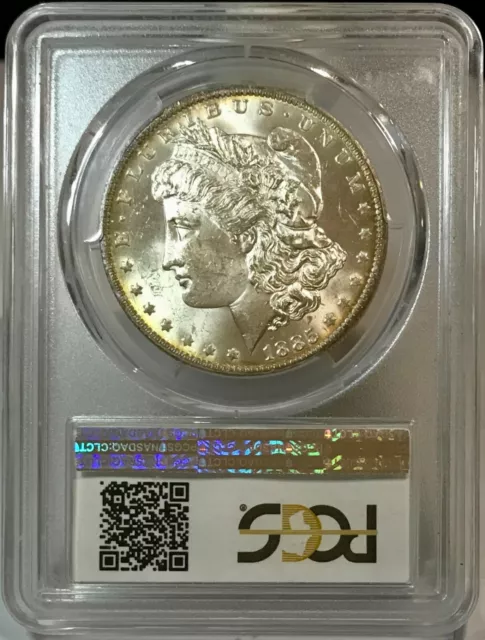 1885-O Morgan Dollar PCGS MS64 CAC Gorgeous Color Rainbow Toned W/Video 2