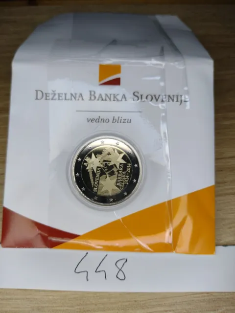 2 Euro comm.2014 Slovenia FS in Capsula.600° incoronazione Imp.Barbara di Cilli.