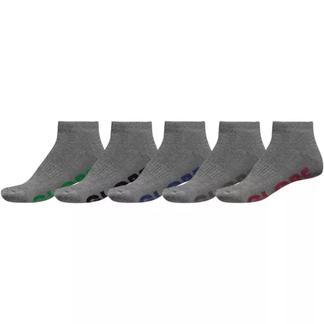 Globe Socks 5 Pack Stealth Ankle Grey Size 7-11 Skateboard Sox New