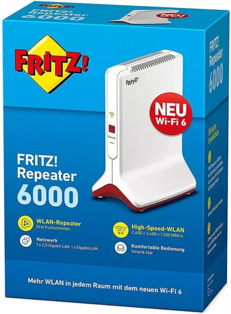 Fachhändler: AVM FRITZ!Repeater 6000 - WiFi 6 Repeater mit drei Funkeinheiten