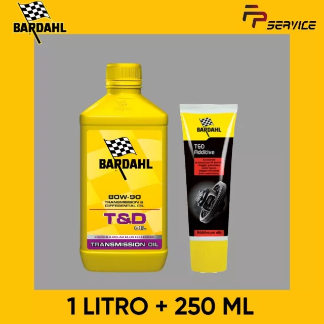 Bardahl Olio Cambio 80W90 T&D 1Lt + T&D Additivo Anti Attrito Antiusura 250Ml