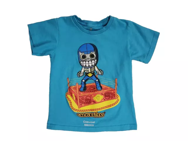 Javi Molner Calaveritas Cozumel Mexico Blue Youth T-Shirt Size 6 Pre-Owned