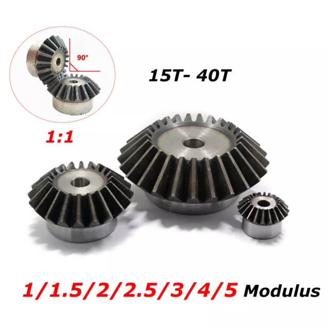 Bevel Gear 1M 1,5M 2M 2,5M 3M 4M 5M mod 15T-40T ingranaggi trasmissione denti 1:1