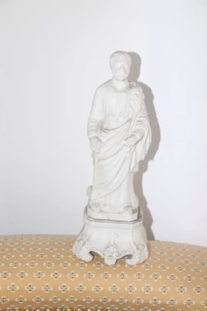 Ancienne statuette en biscuit 23 cm Saint Joseph