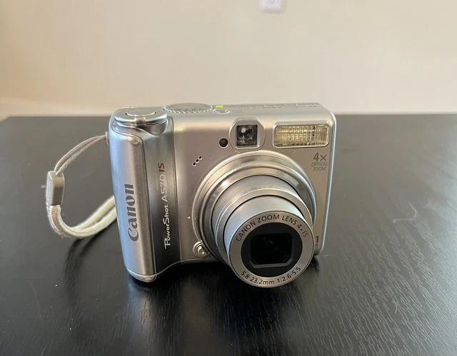Canon PowerShot A570 IS Digital Camera Silver 7.1MP AiAF Near Mint - Tested