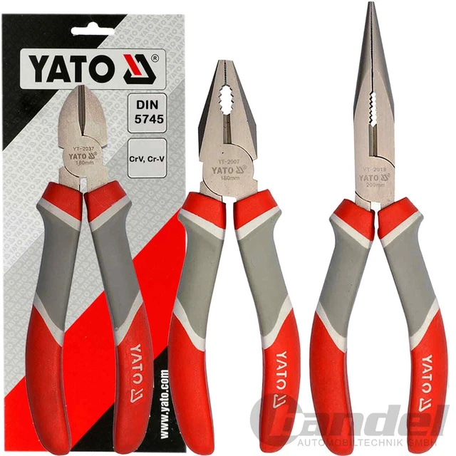3x YATO Elettricista Set Pinze Pinza Laterale Pinze Radio Pinze Telefoniche