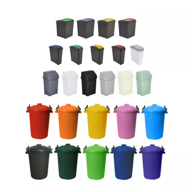 8L/25L/50L/80L Kitchen Dustbin Waste Rubbish Indoor Paper Feed Storage Bin - UK