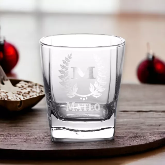 Personalized Engraved Whiskey Rocks  Old Fashioned Scotch Bourbon Glass 10oz