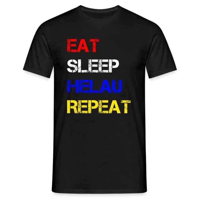 T-shirt Eat Sleep Helau Repeat Carnevale Carnevale Uomo