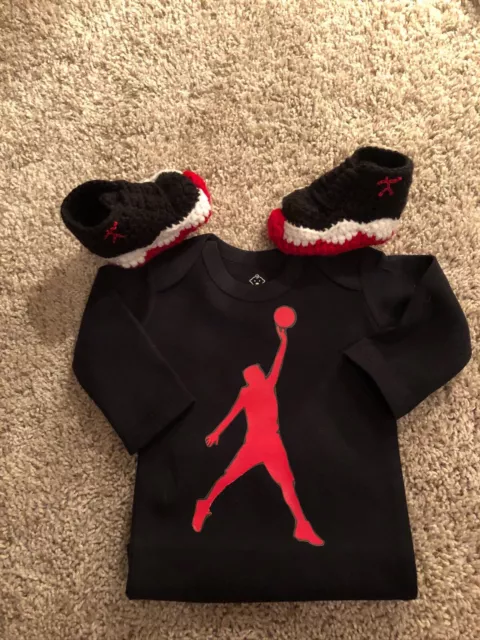 Baby Outfit J Basketball Air Pants Bodysuit red boy 1 Bred Crochet sneakers