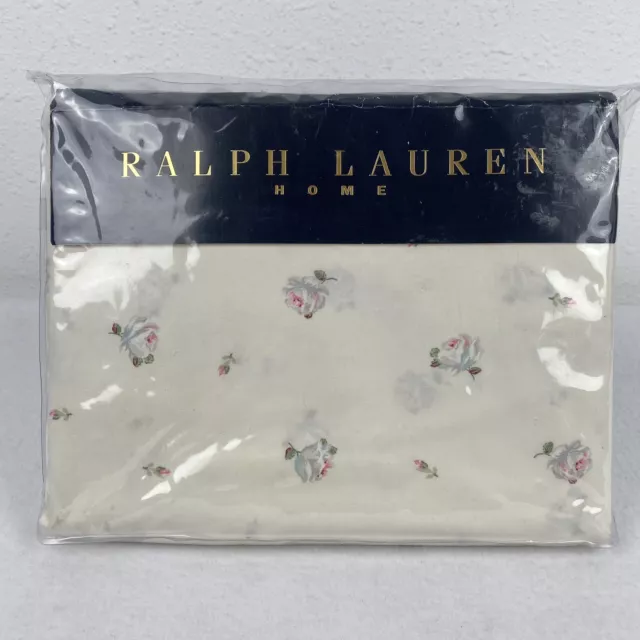 🛌 RALPH LAUREN QUEEN Flat Sheet Tracy Floral Rose 100% Cotton Luxury Sheet 3