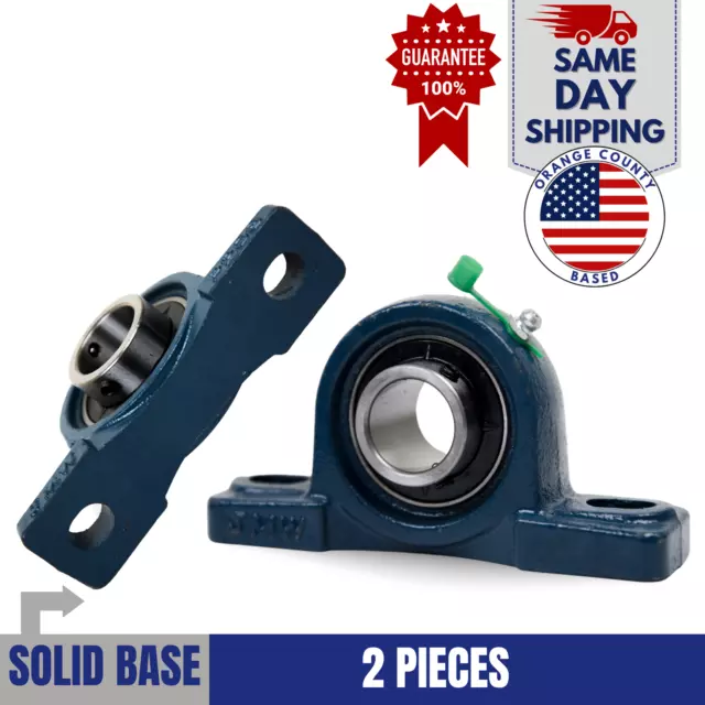 UCP201-8 Pillow Block Bearing 1/2" Bore 2 Bolt Solid Base (2PCS)