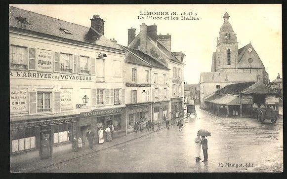 CPA Limours, La Place et les Halles