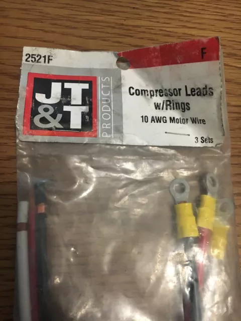 JT&T JTT Products 2521F Compressor Leads with Rings and Waterproof Butts 10 AWG 2