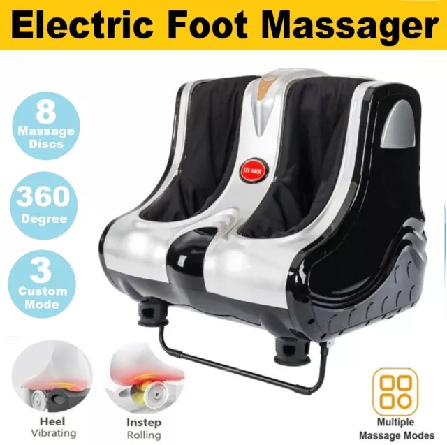 Foot Massager Ankle Calf Leg Massagers Shiatsu Kneading Rolling Silver Machine