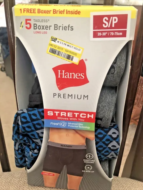 4-Pack Hanes Premium Tagless Boxer Briefs | S (28-30") | Assorted Colors