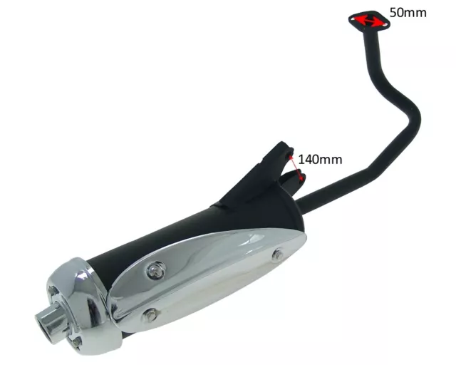 Système d'échappement STANDARD pour PEUGEOT New Vivacity 50cc, Speedfight 3, 4