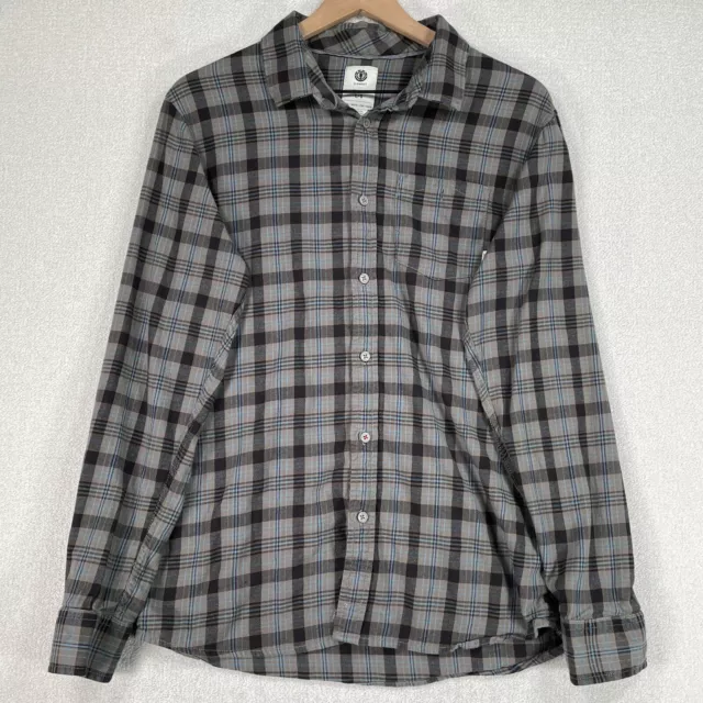 Element Skateboarding Flannel Shirt Mens Large Long Sleeve Plaid Button Up