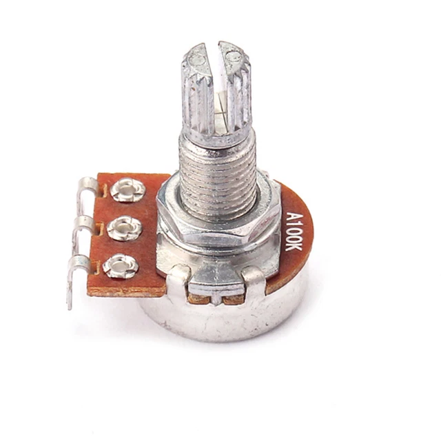 A100K-Ohm Control Pot Potenziometro Audio Chitarre con Albero Diviso 18mm