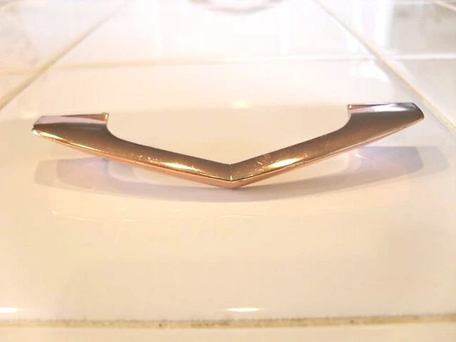 Vintage NOS Chevron Polished Copper Drawer V-Pull Cabinet Door Handle Washington