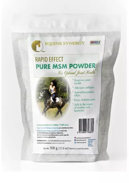 Equine Synergy MSM for Horses and Ponies - 100% Pure Fast-Acting MSM Powder 500g