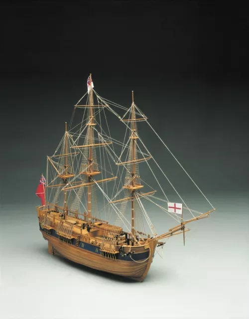 Mantua Models HM Endeavour Bark 1768 1:60 Static Model Kit. Wooden Ship Model