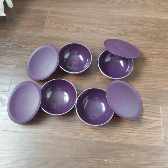 Lot De 3 Boîtes Tupperware Rondes 550 Ml - Vert, Doré, Rouge - Occasion