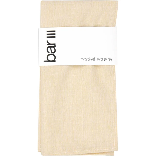 Bar III Mens Beach Yellow Cotton Formal Pocket Square O/S  7672