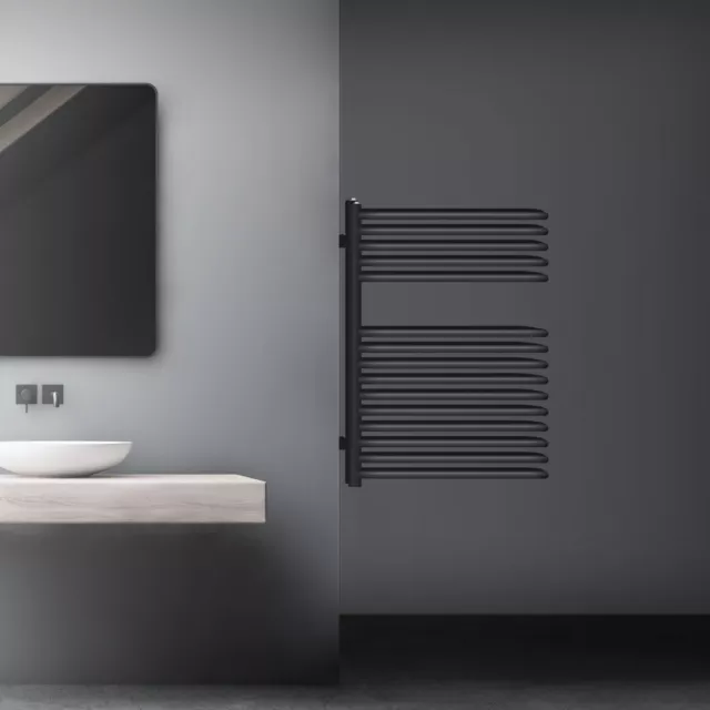 Radiador toallero diseño partition de pared plano antracita para baño 500x800mm