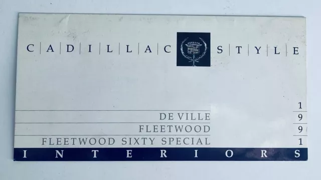 1991 Cadillac De Ville Interiors Dealer Showroom Sales Brochure Guide Catalog