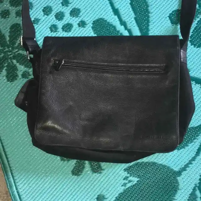 Fossil black leather bag