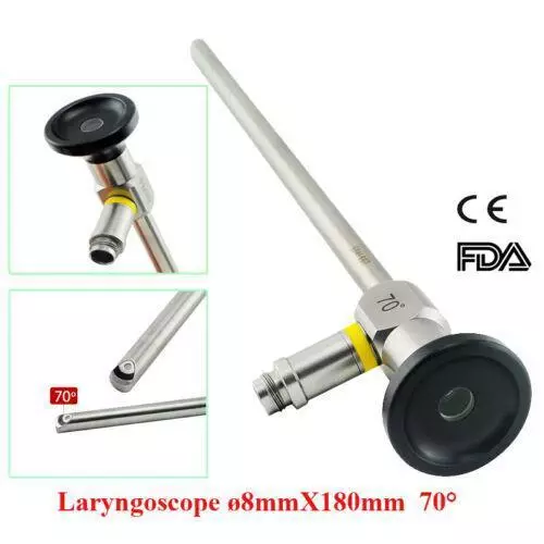 Carejoy Rigid Endoscope 8x180mm Laryngoscope 70° Laryngendoscope US