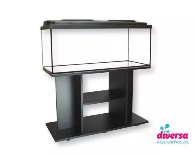 DIVERSA AQUARIUM with STAND / CABINET and LED LID Fish Tank Real Guardian Glass