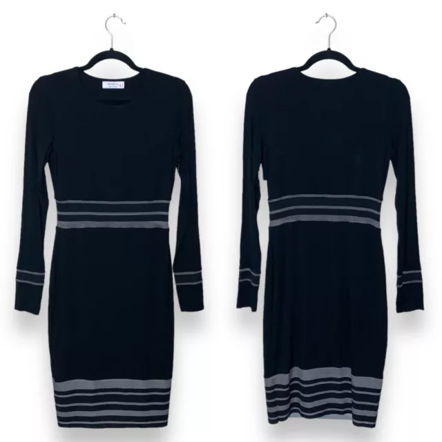 Bailey 44 Shirley Black Long Sleeve Jersey Knit Dress Size M 2