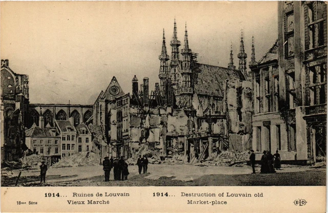 CPA MILITAIRE Ruines de Louvain-Vieux Marché (317257)