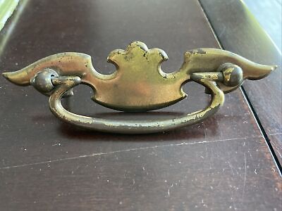 Vintage Brass Drawer Pull Dresser Bat Wing- 3 Inches Between Fasteners