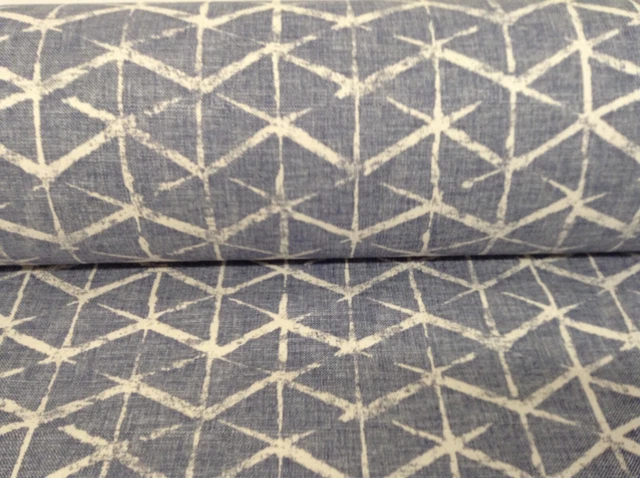 Hex Cotton Denim Blue  140cm wide Curtain/Craft Fabric