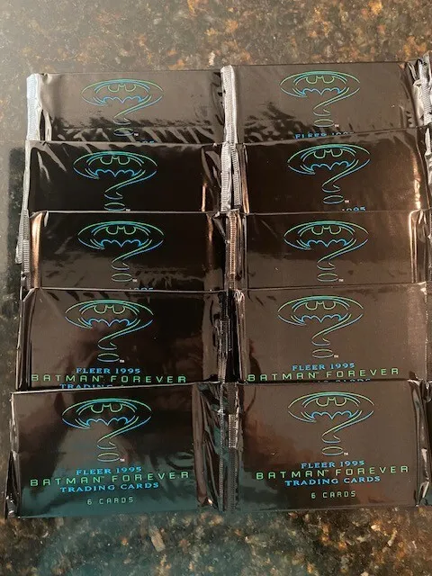 1995 Fleer Batman Forever Trading Card Packs 10 Packs 6 Cards Per Pack New